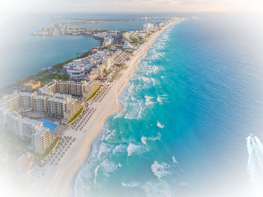 Cancun wedding venue styles including beachfront resort terraces and luxury ballrooms