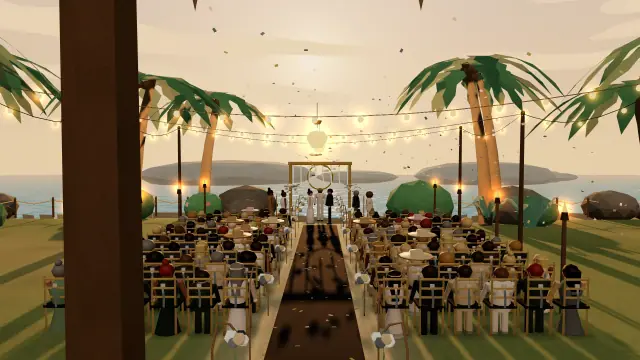 A clifftop palapa ceremony above the sea.